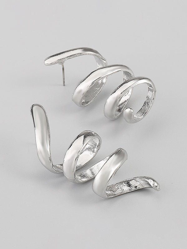 Solid Color Spirality Earrings Accessories