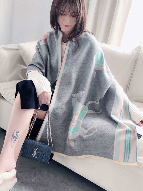 Châle et écharpe originaux à imprimé dessin animé 