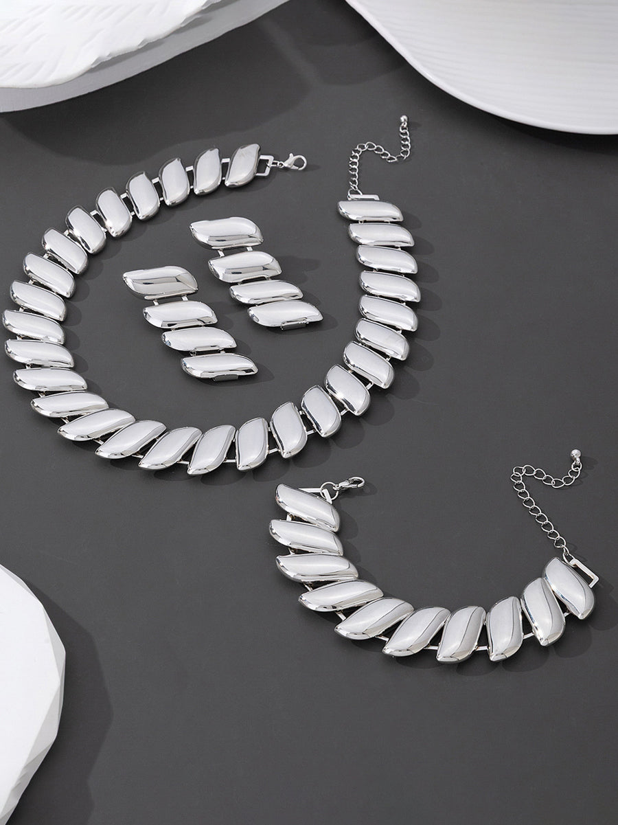 Solid Color Geometric Necklaces Accessories Drop Earrings Bracelet Accessories