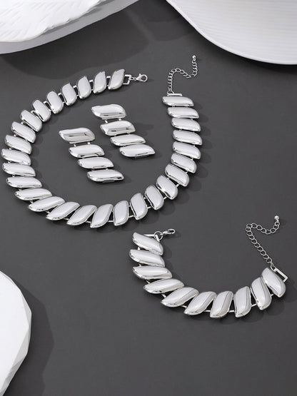 Solid Color Geometric Necklaces Accessories Drop Earrings Bracelet Accessories