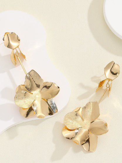 Flower Shape Geometric Drop Earrings