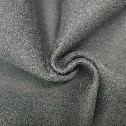 Long Sleeves Loose Solid Color Collarless Woolen Coat