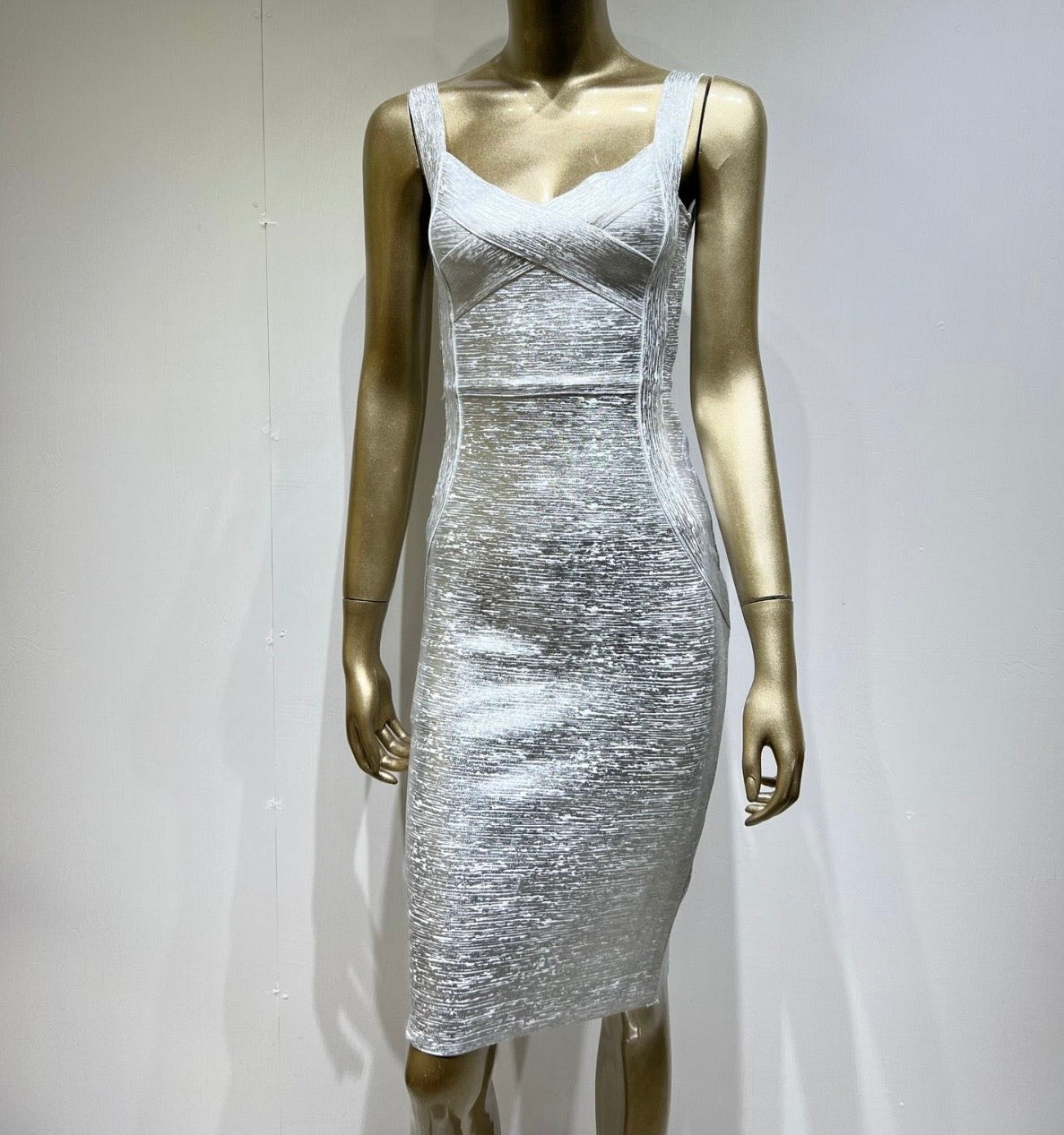 CHUVA Metallic Bandage Dress SILVER