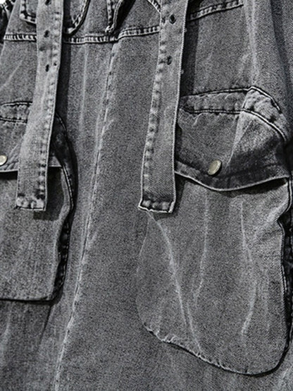 Loose Sleeveless Pockets Split-Joint Jean Pants Bottoms Overalls