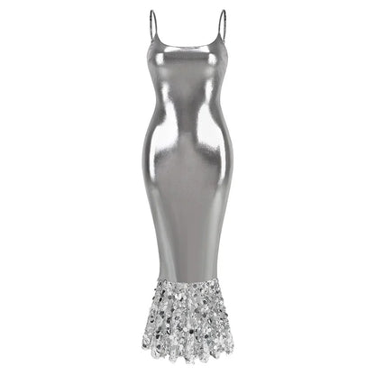 NEXT DAY DELIVERY ASENAT Metallic Bodycon Dress