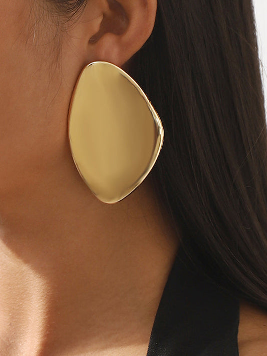 Normcore Geometric Solid Color Drop Earrings GOLD One_size