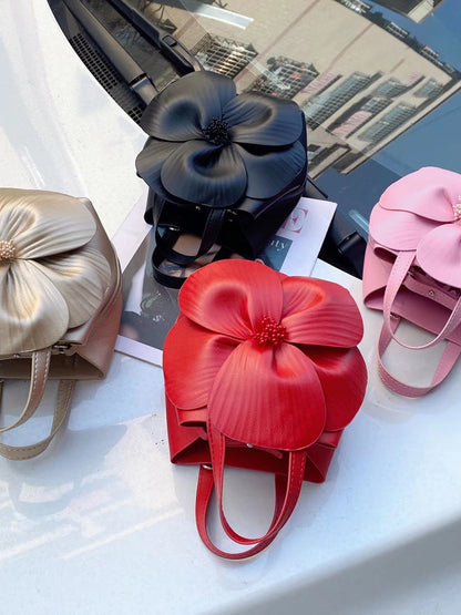 Solid Color Flower Shape Satchels Handbags