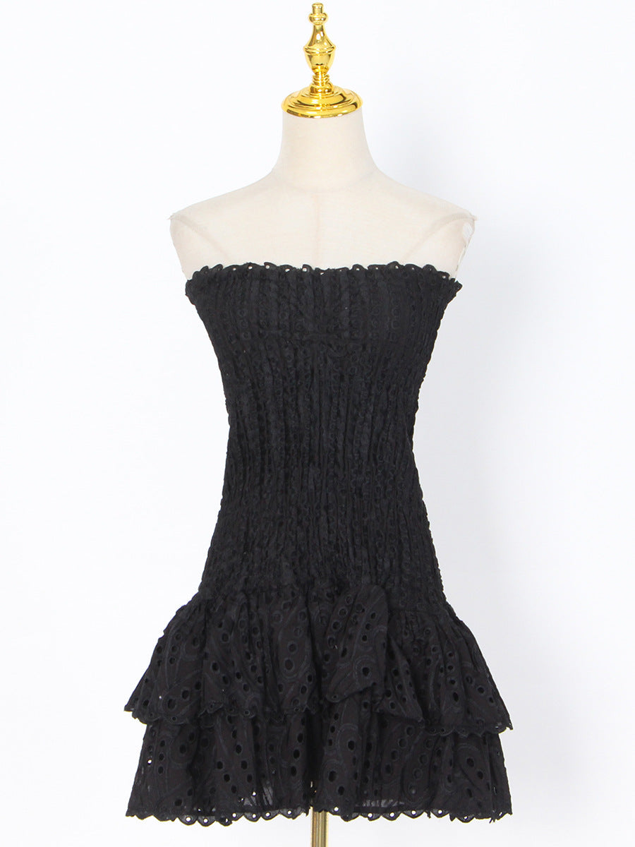 CHIARA Strapless Sumer Bodycon Dress BLACK