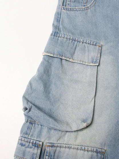 High Waisted Wide Leg Buttoned Hollow Pockets Split-Joint Tube Jumpsuits