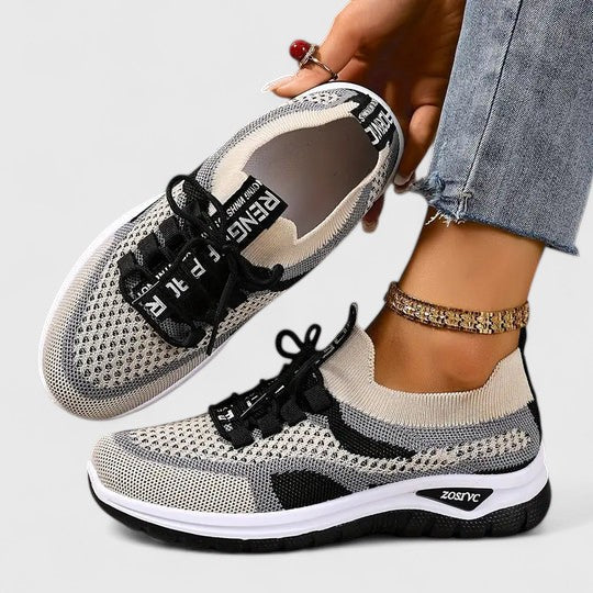 Zara | Women's Mesh Lace-Up Sneakers Lightweight Athletic Shoes