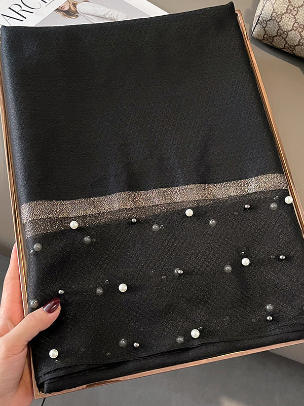 Sun-Protection Beaded See-Through Shawl&Scarf