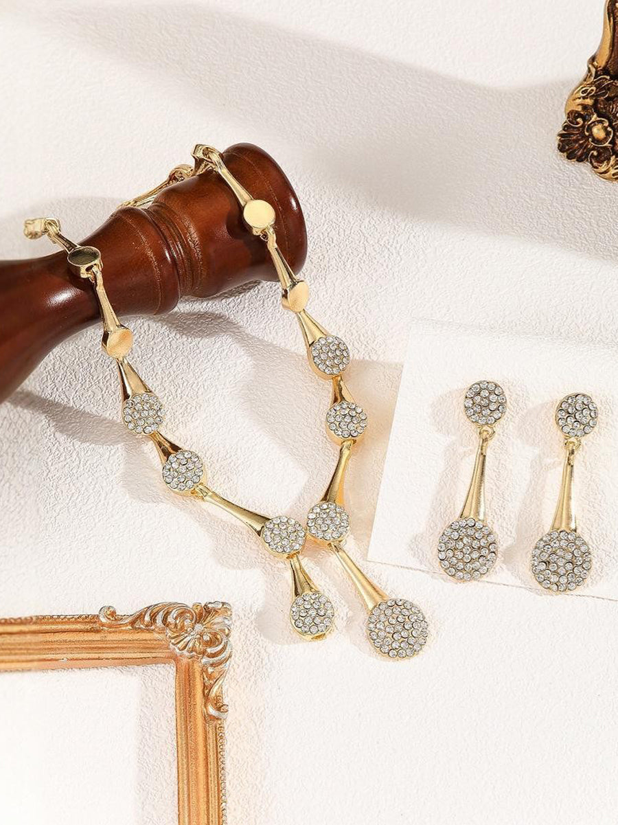 Rhinestone Geometric Necklaces Accessories Drop Earrings