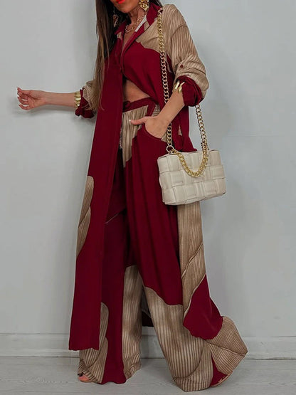 High Waisted Wide Leg Drawstring Elasticity Floral Printed Split-Joint Pants Trousers