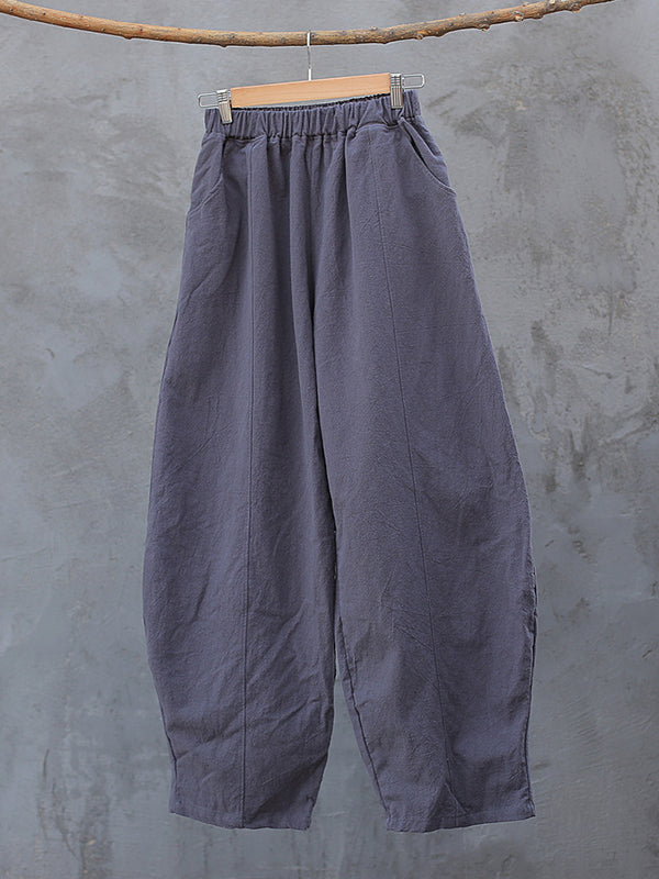 Schlichte, hoch taillierte, einfarbige Hose mit weitem Bein 