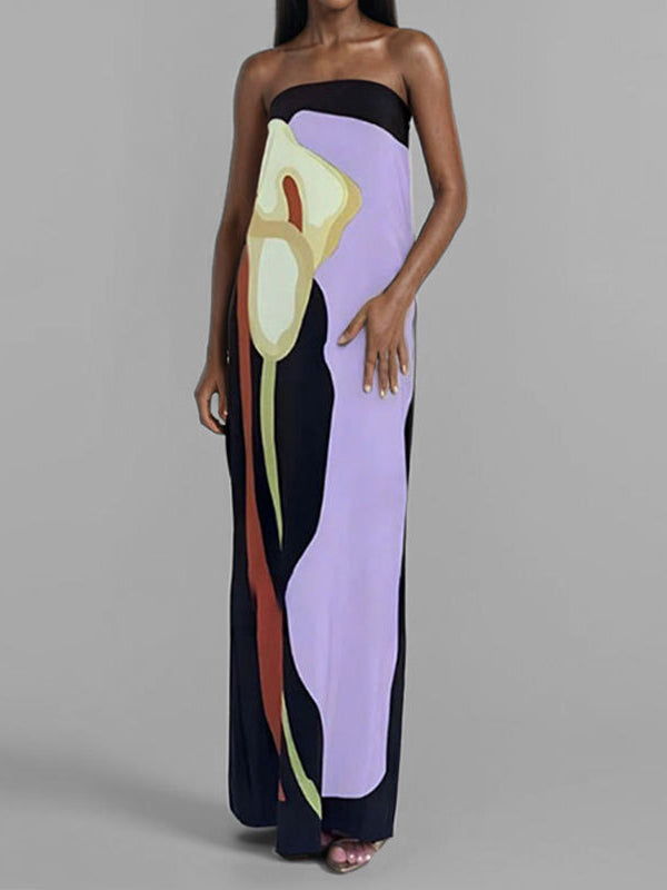 Robes longues tube amples à imprimé grande taille 