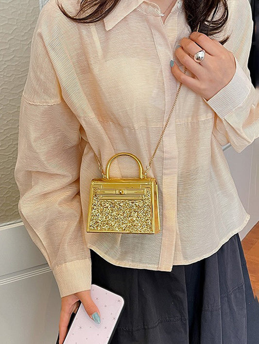 Shiny Geometric Chains Handbags Crossbody Bags