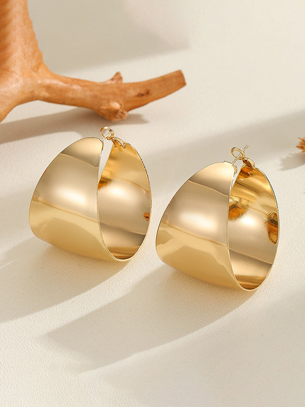 Geometric Shiny Solid Color Earrings Accessories