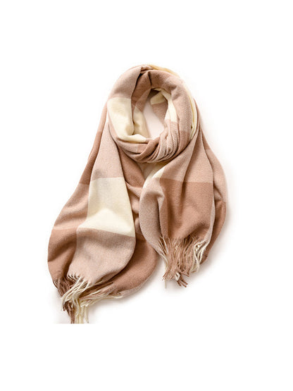 Keep Warm Plaid Tasseled Shawl&Scarf