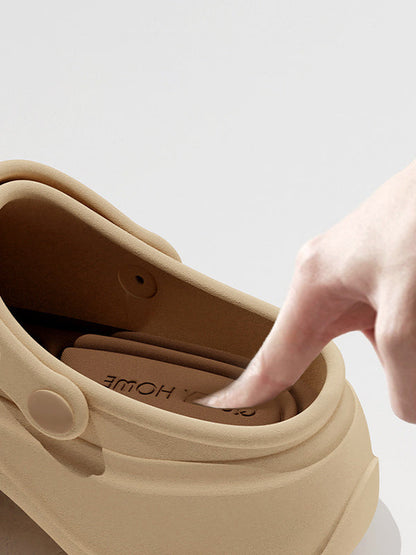 Hollow Round Cut Crocs Platform Shoes Sandals