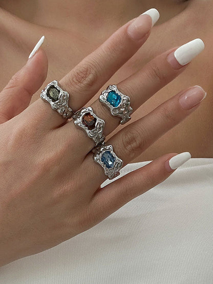 Geometric Rhine Stones Rings Accessories