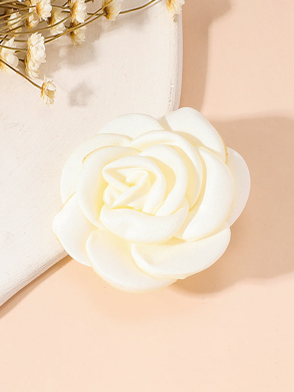Solid Color Three-Dimensional Flower Brooch Accessories