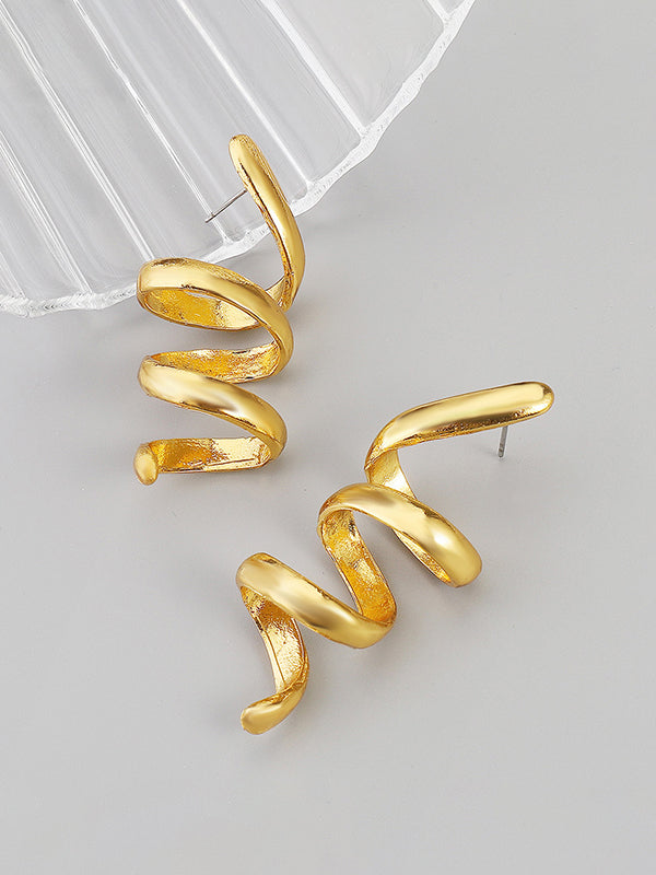 Solid Color Spirality Earrings Accessories