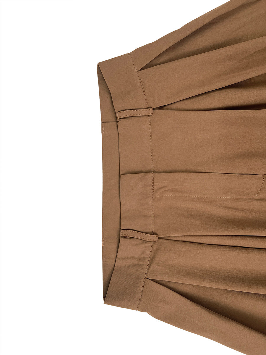 Solid Color Pleated Wide Pants Wide Leg Pants