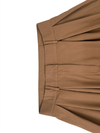 Solid Color Pleated Wide Pants Wide Leg Pants