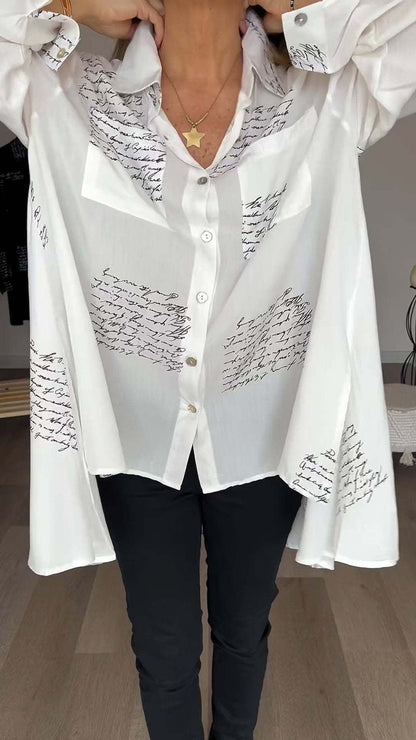 Carla™ | Handwritten Button-Up Shirt
