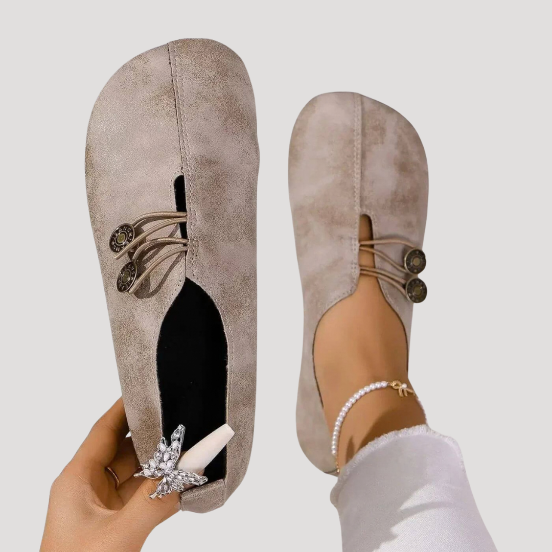 Daphne | Women's Button Strap Slip-On Flats