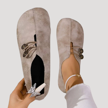 Daphne | Women's Button Strap Slip-On Flats