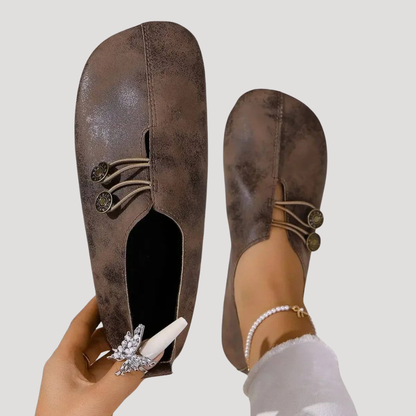 Daphne | Women's Button Strap Slip-On Flats