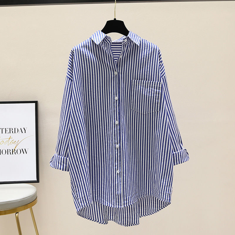Daphne | Women's Striped Oversized Long Sleeve Shirt