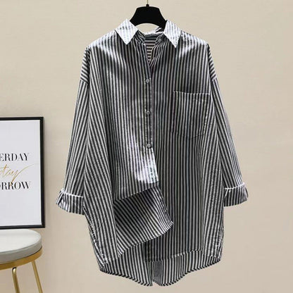 Daphne | Women's Striped Oversized Long Sleeve Shirt