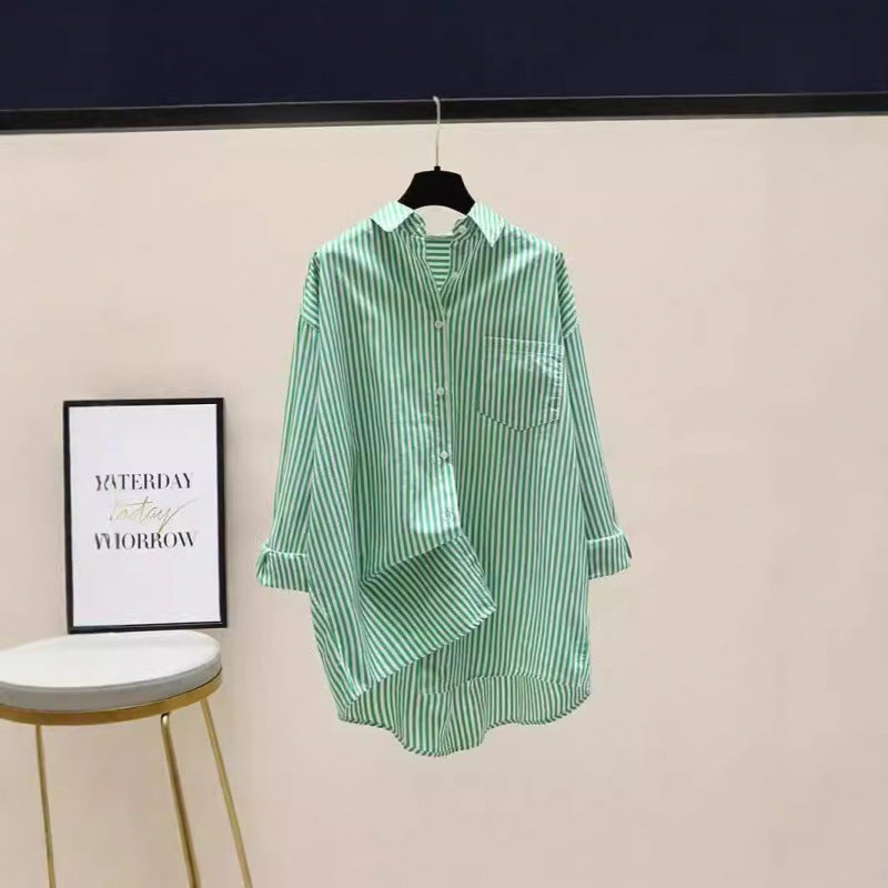 Daphne | Women's Striped Oversized Long Sleeve Shirt
