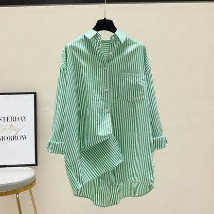 Daphne | Women's Striped Oversized Long Sleeve Shirt