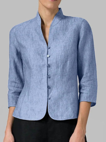 Daria | Women's Mandarin Collar 3/4 Sleeve Blouse