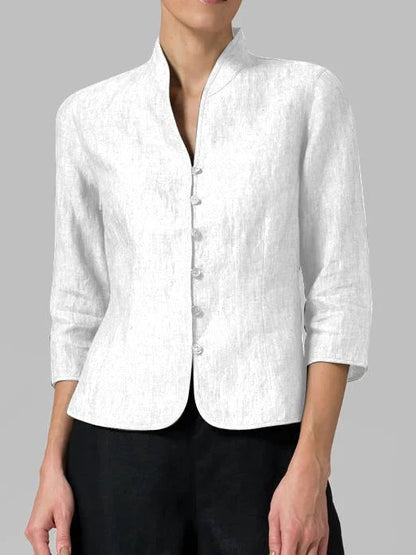 Daria | Women's Mandarin Collar 3/4 Sleeve Blouse
