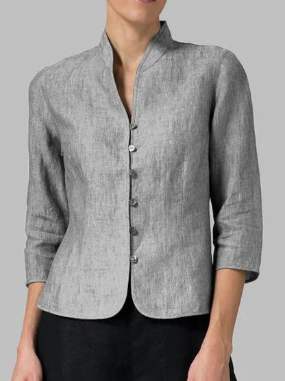 Daria | Women's Mandarin Collar 3/4 Sleeve Blouse