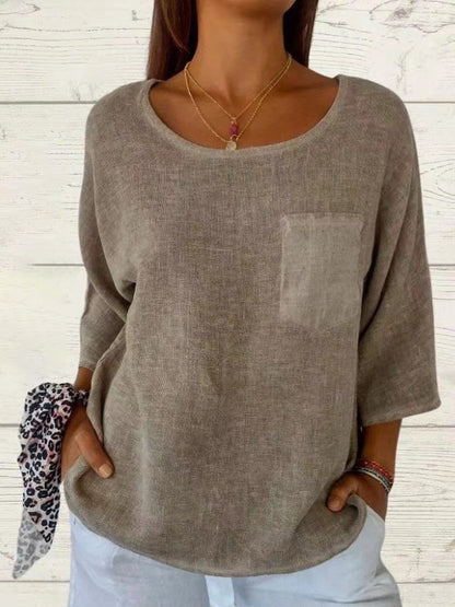 Darianne | Women's Round Neck 3/4 Sleeve Loose Fit Top