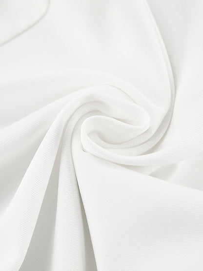 High Waisted Loose No Belt Pleated Pockets Solid Color Suit Pants Trousers