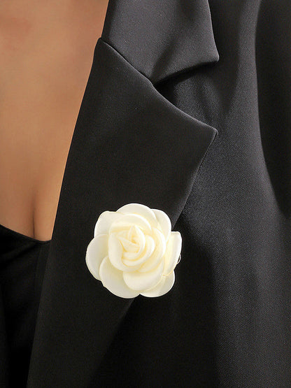 Solid Color Three-Dimensional Flower Brooch Accessories