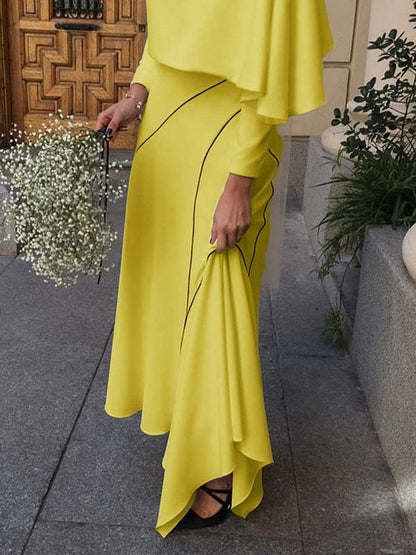 Jupes asymétriques amples à imprimé asymétrique et à fentes 