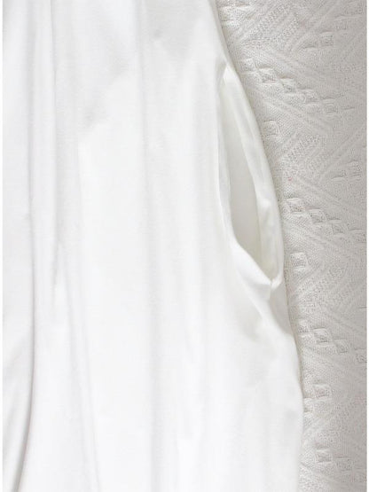 Loose Short Sleeves Solid Color Round-Neck Maxi Dresses