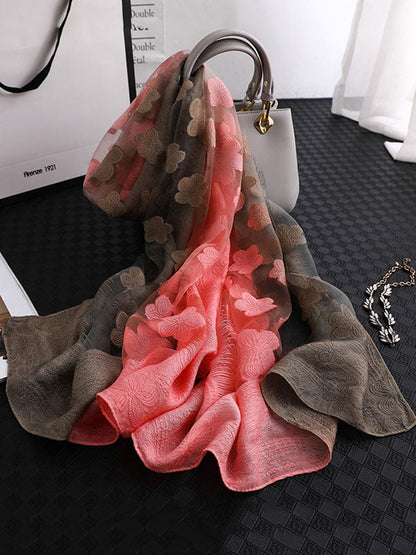 Original Floral Sun-Protection Silk Scarf