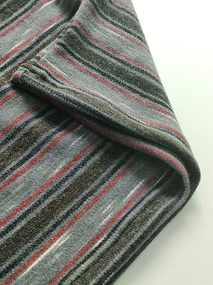 Long Sleeves Skinny Asymmetric Pleated Striped One-Shoulder T-Shirts Tops