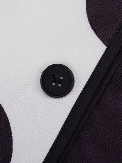 Lange Ärmel, lockere Kontrastfarbe, Blumendruck, geteilter Stehkragen, Jacken-Oberbekleidung 