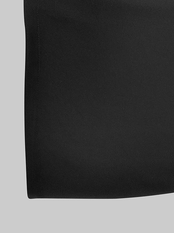 Long Sleeves Loose Hollow Solid Color Split-Joint Round-Neck Mini Dresses