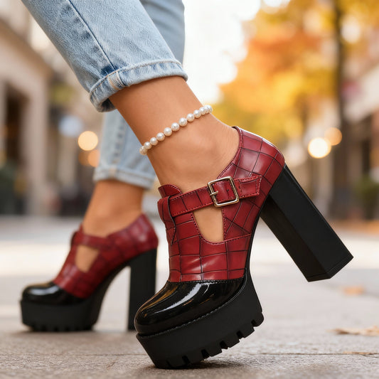 Delancey | Women's Platform Block Heel Mary Jane Pumps