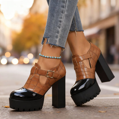 Delancey | Women's Platform Block Heel Mary Jane Pumps